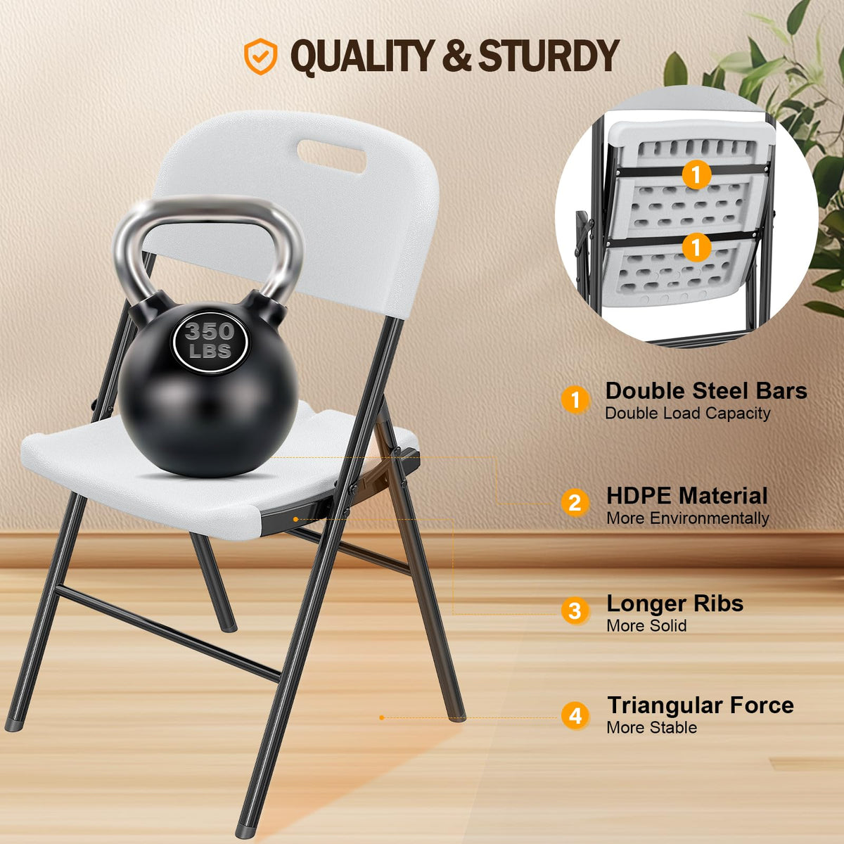 White 4 Pack Folding Chairs K45126