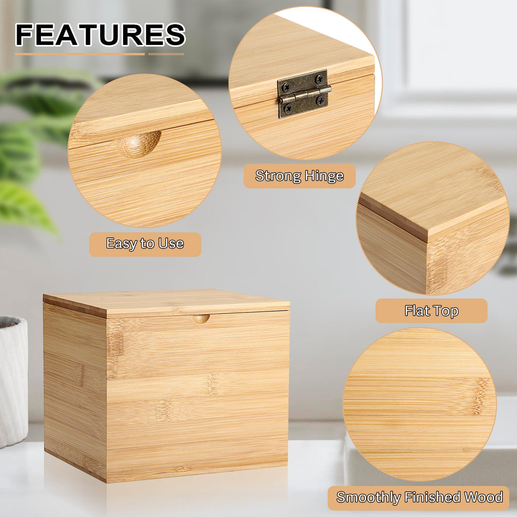 Bamboo Facial Towel Holder with Lid C540