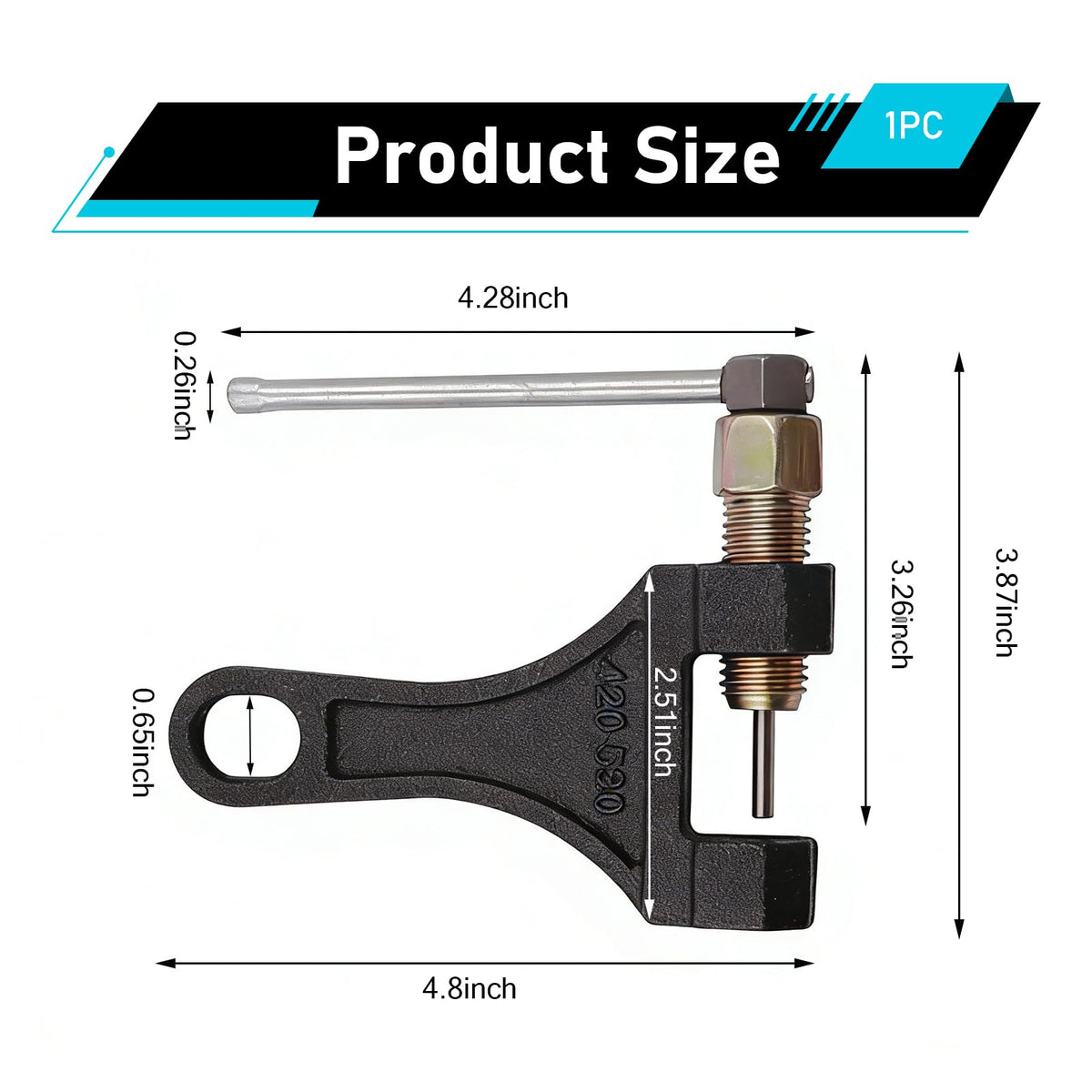 Heavy-duty Alloy 420-530 Roller Chain Breaker Tool with Grip P106722