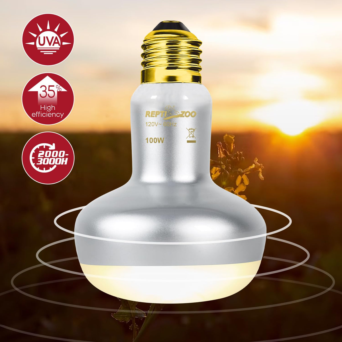 Dual Reptile Light Fixture & 100W Basking Spot Light with 26W UVA UVB Bulb Combo Pack B309447
