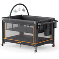Portable Foldable Playard with Mattress and Storage Bag W412370