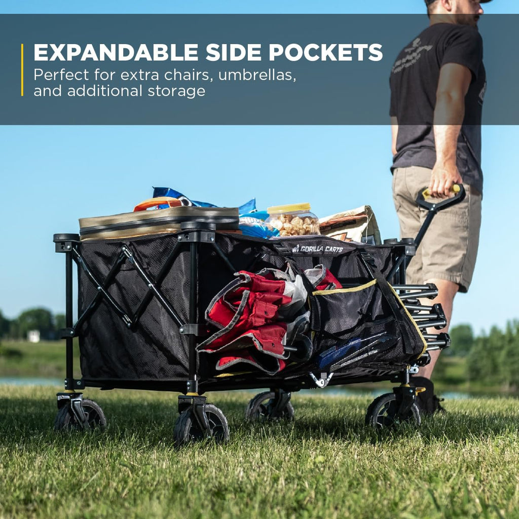 Collapsible Folding Outdoor Utility Wagon, 7 Cu Ft, Black Z12985