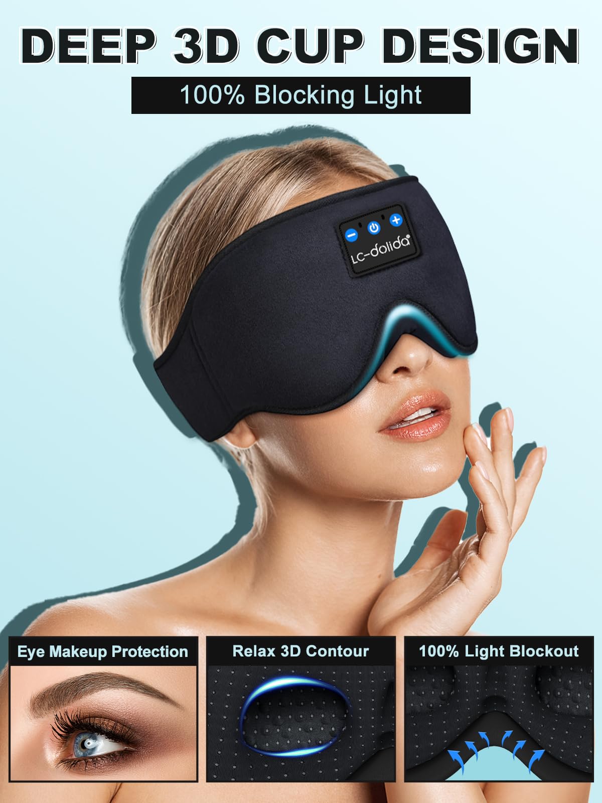 Sleep Mask with Bluetooth Headphones and Silk Sleep Mask M478