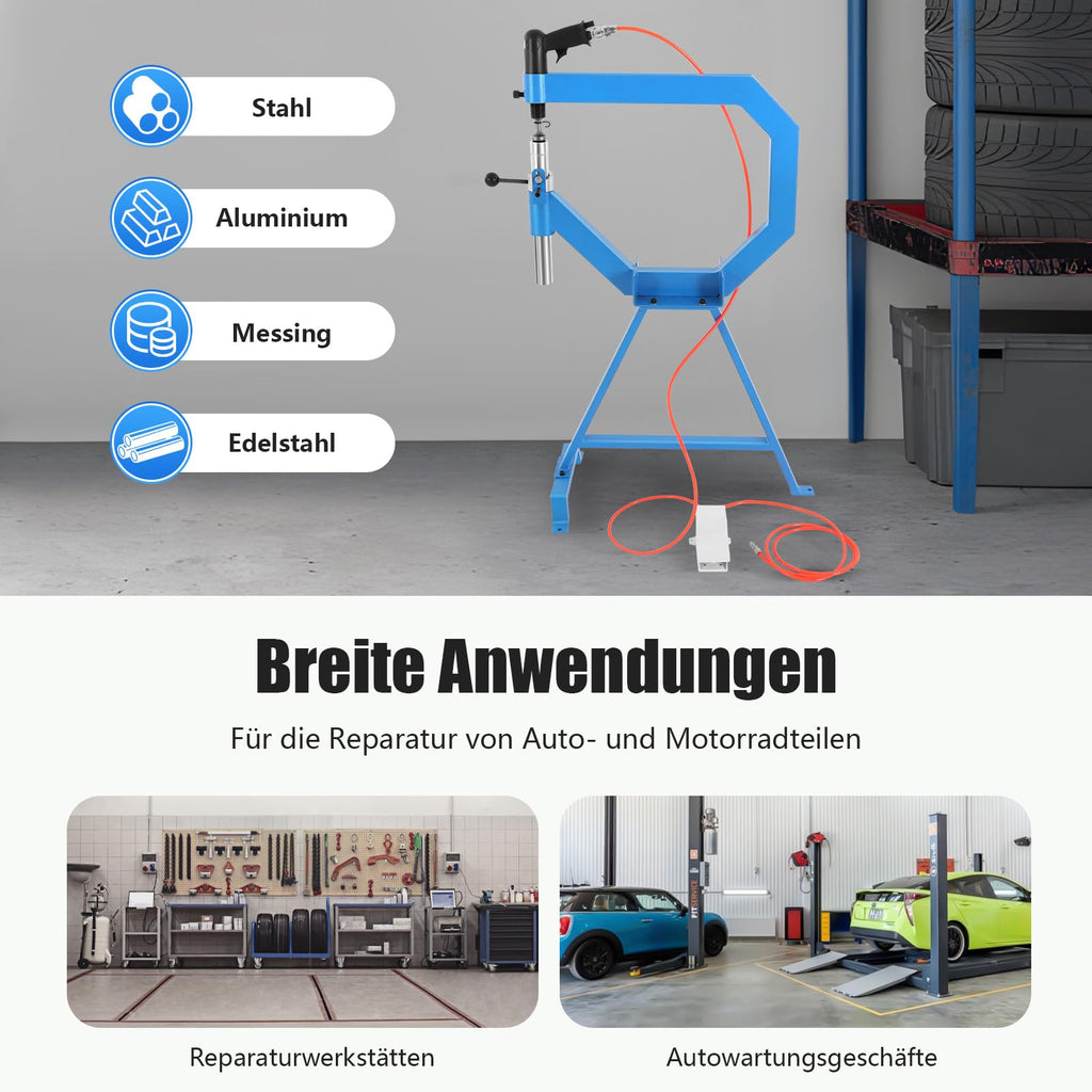 Pneumatic Planishing Hammer with 3 Anvils and Foot Pedal Q525424
