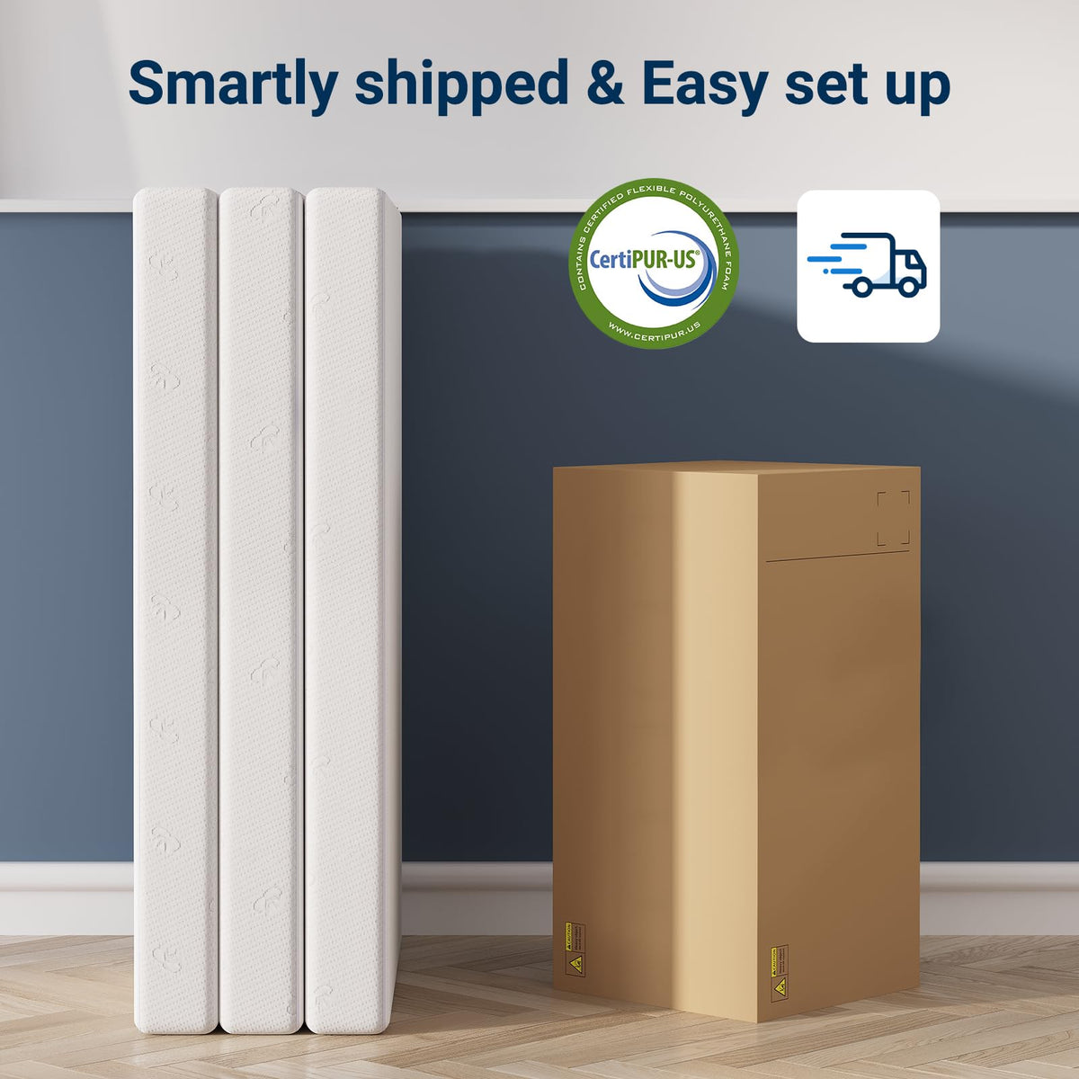 4 Inch Memory Foam Tri-fold Mattress Topper W8203