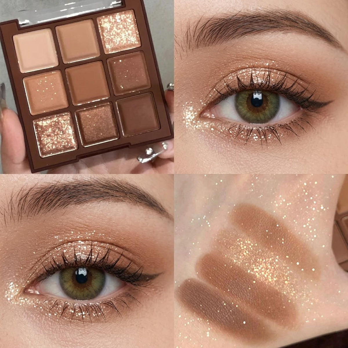 9 Colors Matte Shimmer Glitter Eyeshadow Palette Y7288