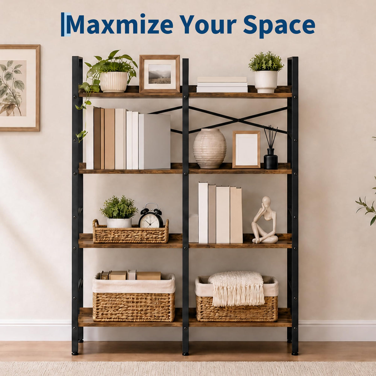 5 Tier Bookshelf with 10 Open Shelves Z368794