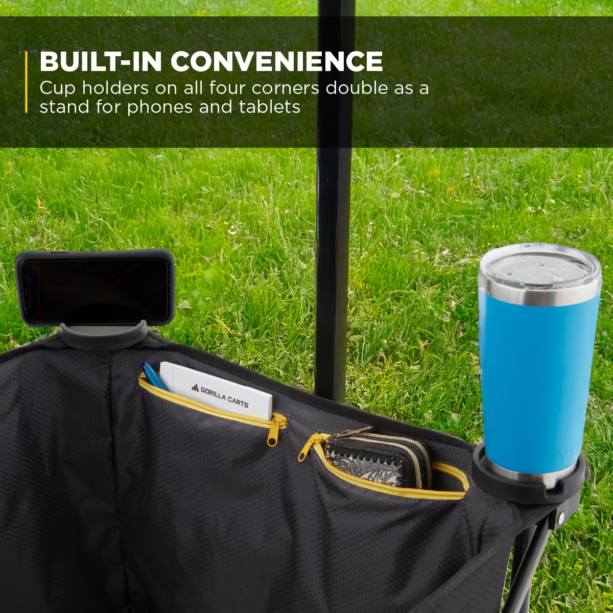 Collapsible Folding Outdoor Utility Wagon, 7 Cu Ft, Black Z12985