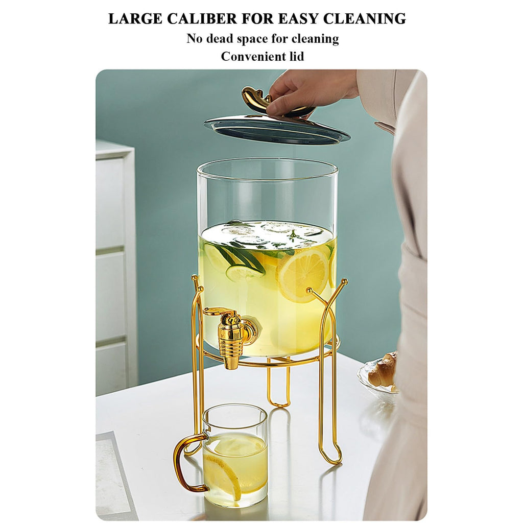 Glass Beverage Dispenser with Stand and Spigot K277473