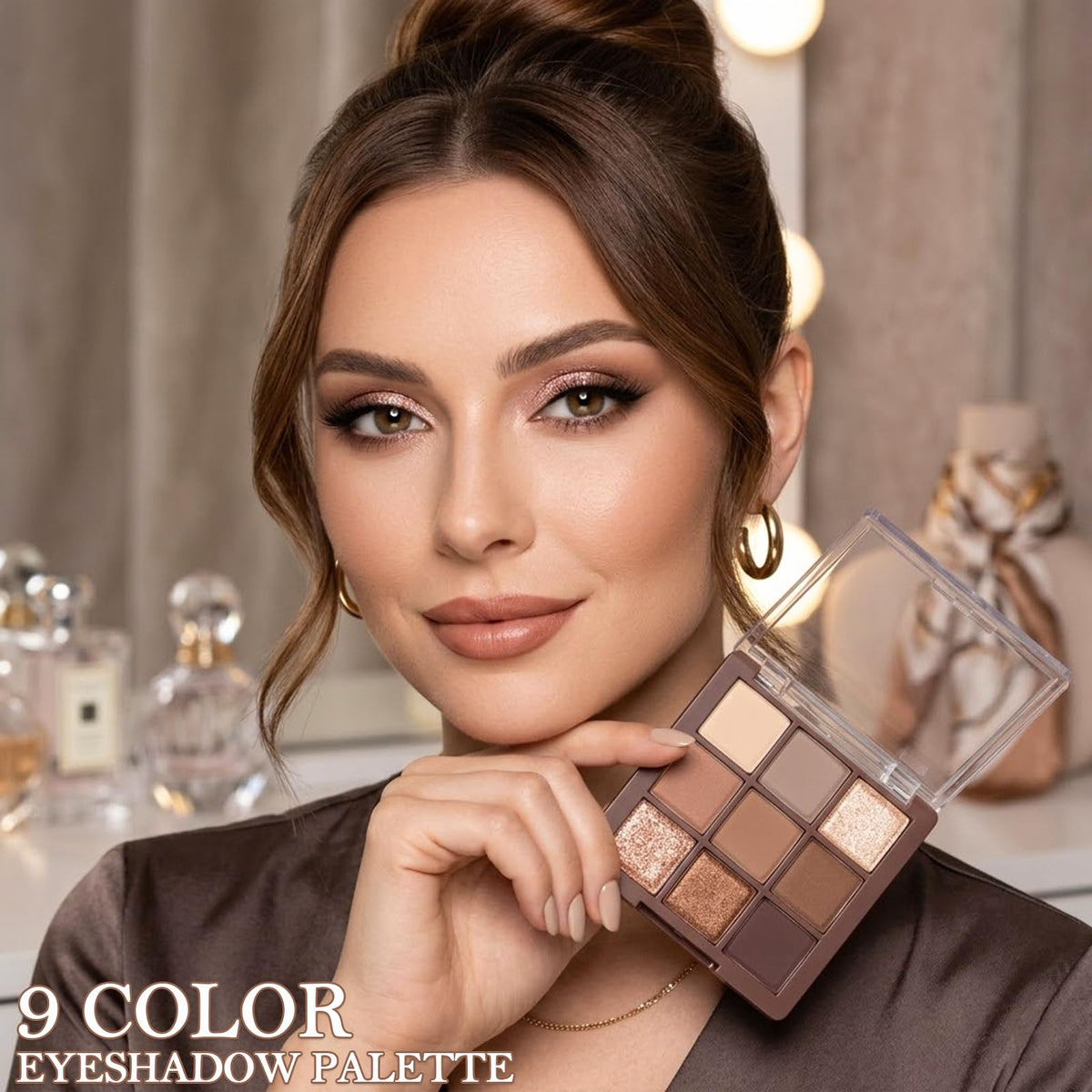 9 Colors Matte Shimmer Glitter Eyeshadow Palette Y7288