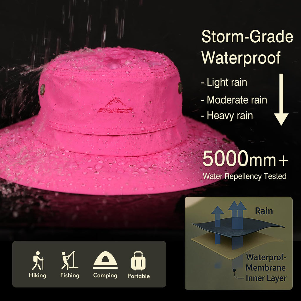 Ponytail Sun Hat Waterproof UPF 50+ Wide Brim I91193