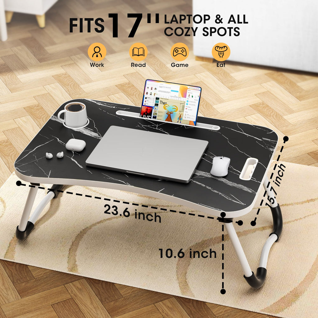 Folding Wood Lap Desk with Cup Holder U884210