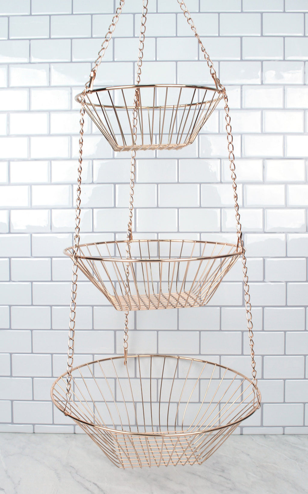 3-Tier Copper Wire Hanging Baskets W1533