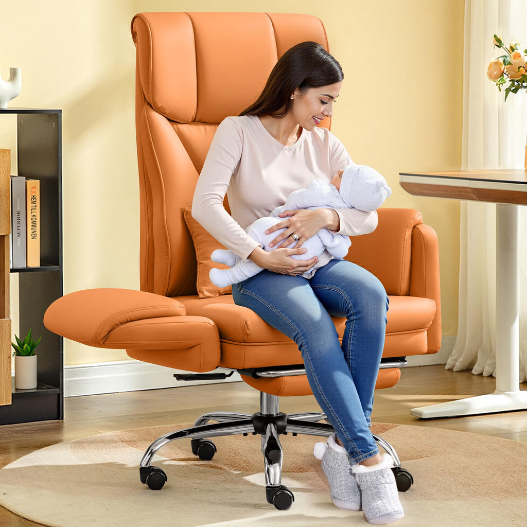 Brown Office Chair with Flip Armrests O5803