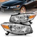 Headlight Assembly Replacement Chrome Housing with Amber Reflector C314