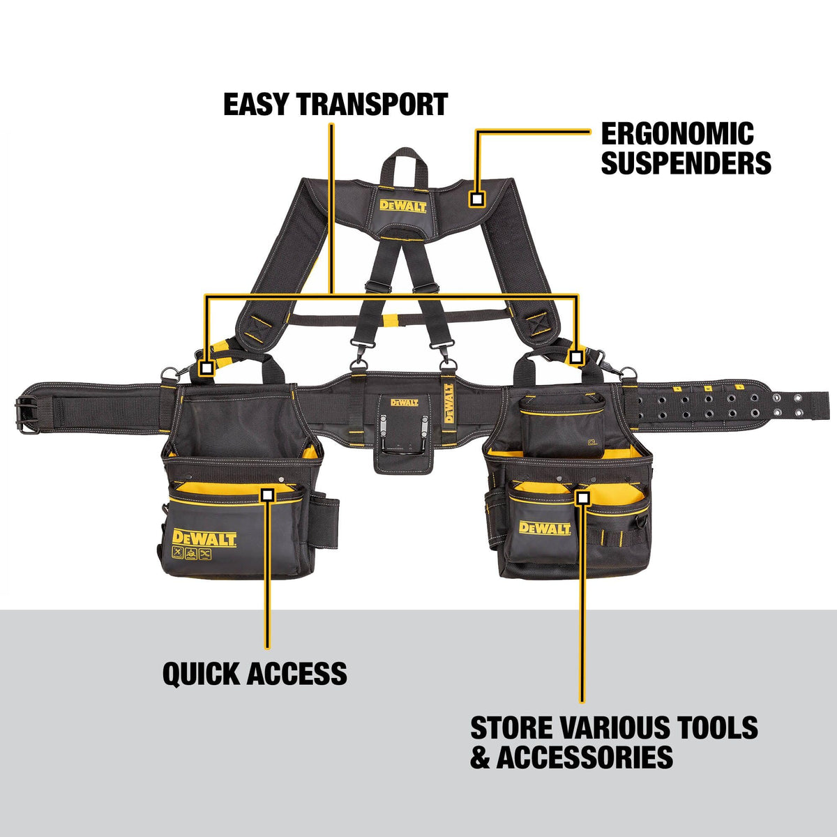 Heavy Duty Tool Belt Organizer with Suspenders and 25 Pockets T702270