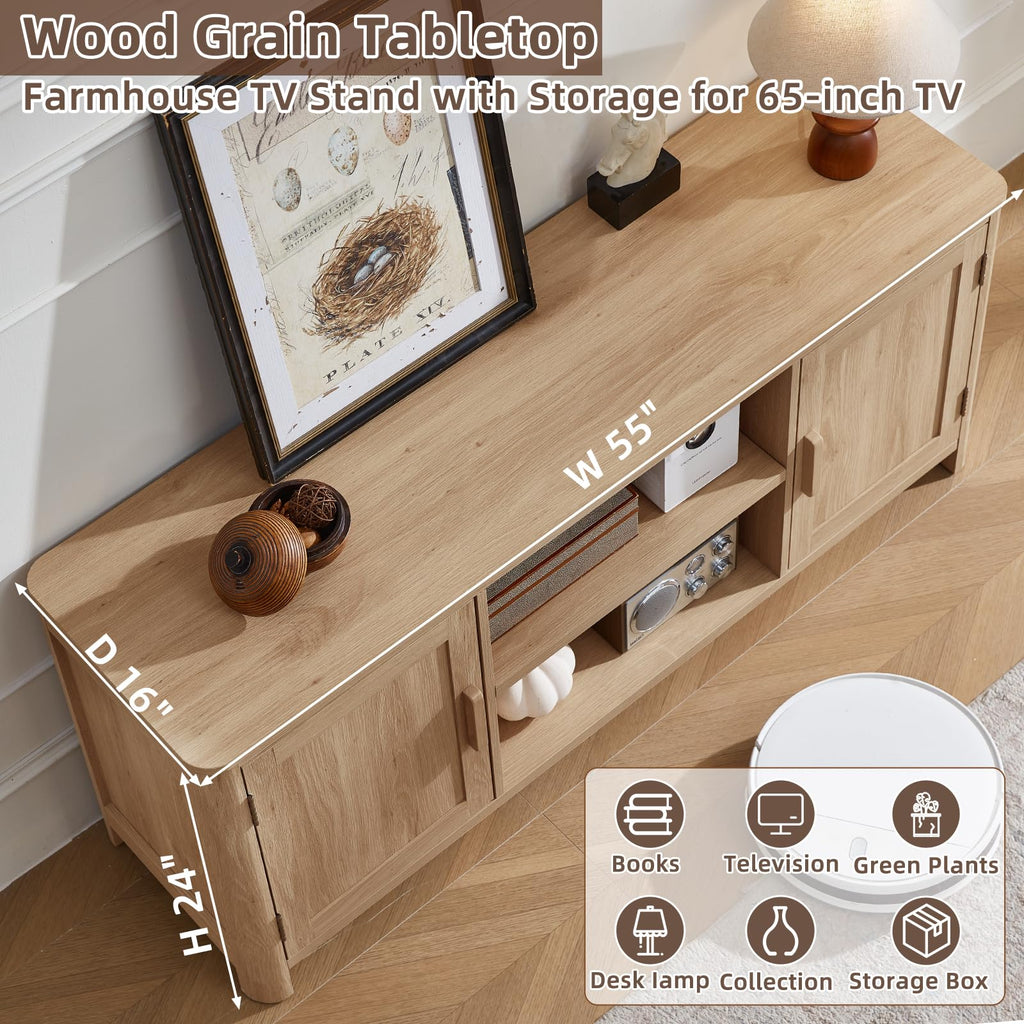 55" Natural Oak Tv Stand M215