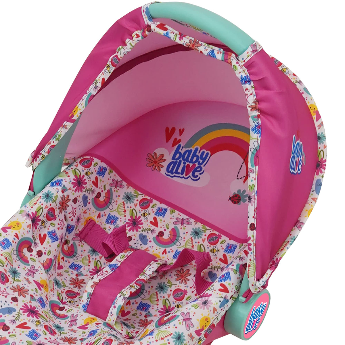 Pink & Rainbow 3-in-1 Doll Car Seat Z851688