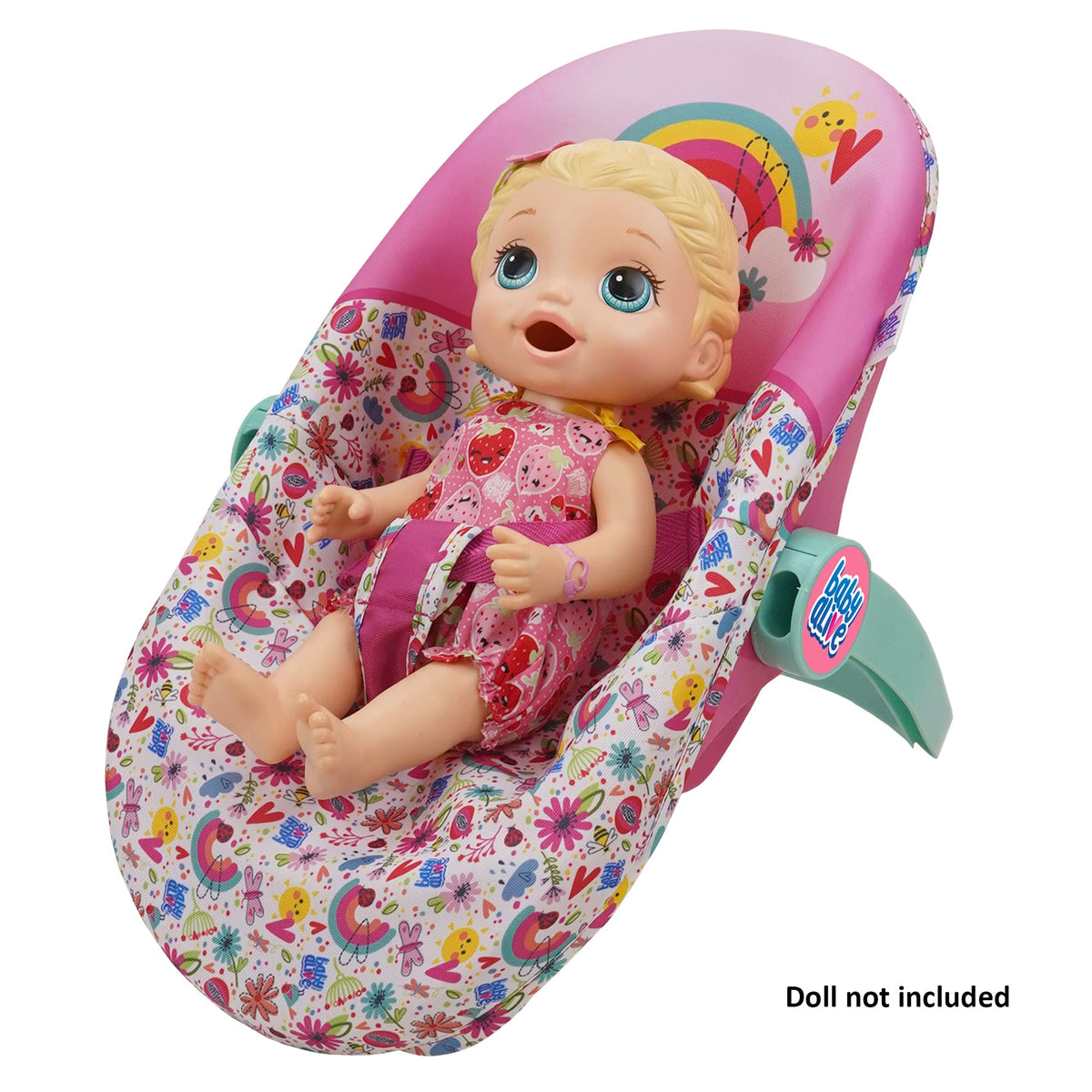 Pink & Rainbow 3-in-1 Doll Car Seat Z851688
