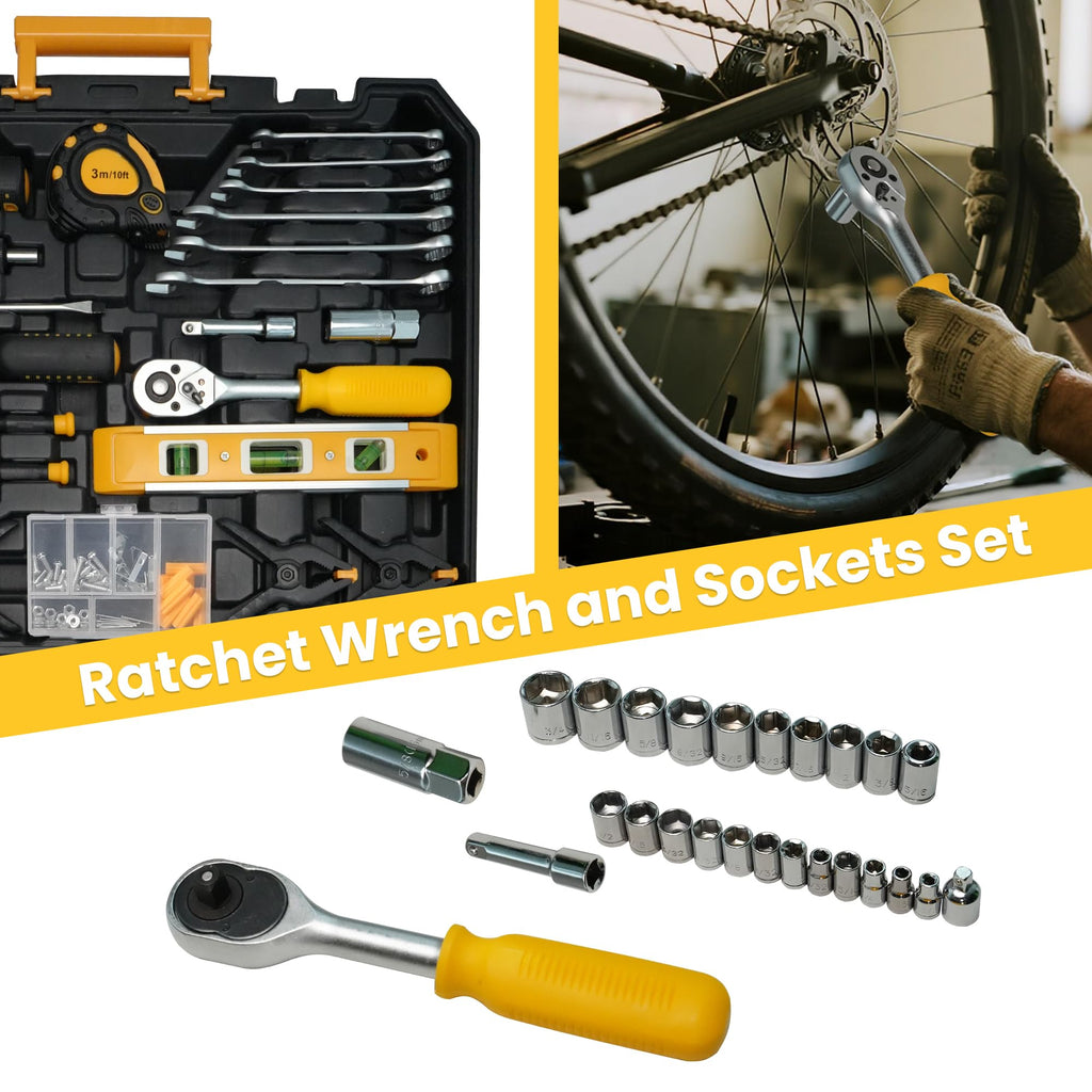 168-Piece Tool Set with Screwdrivers Ratchet Wrenches A235