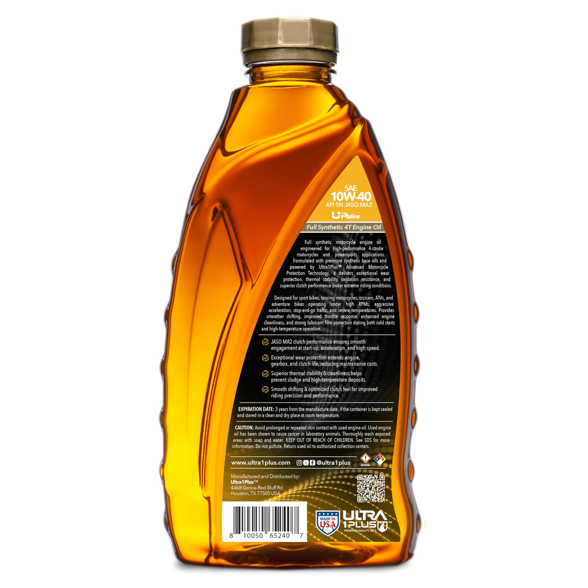 10W-40 Full Synthetic Motorcycle Oil 6 Quarts Q2698