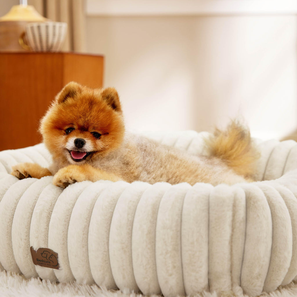 Cream Washable Dog Bed O392