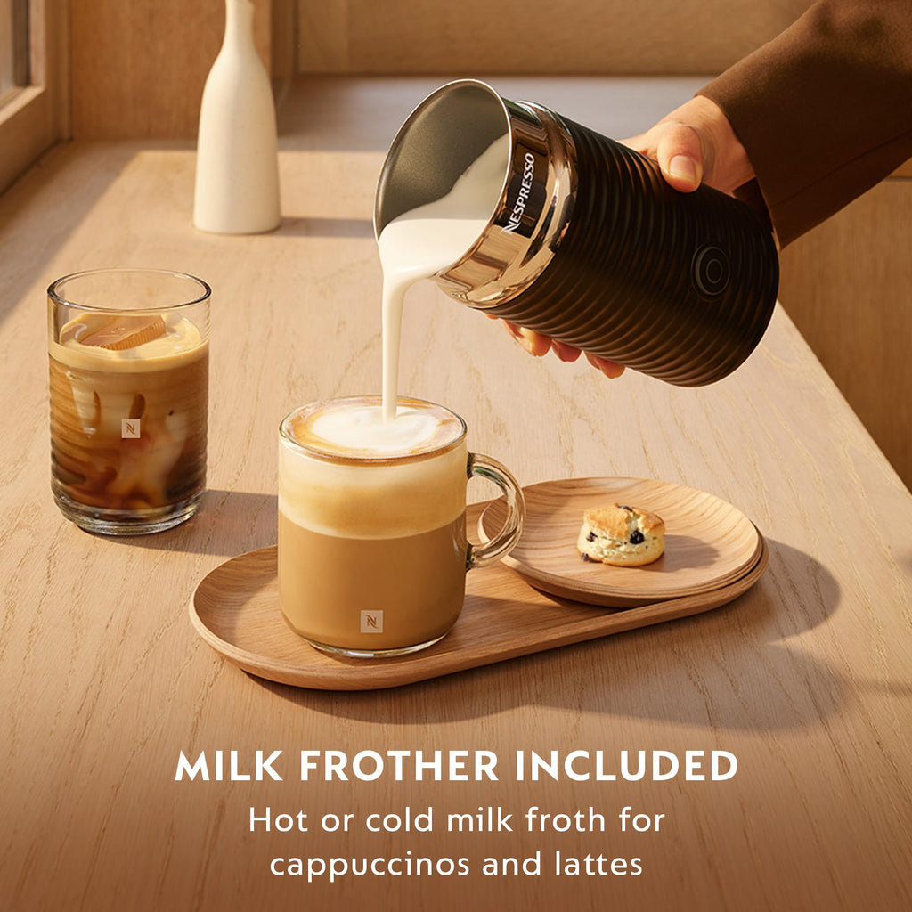 Black Coffee Machine with Milk Frother S32545