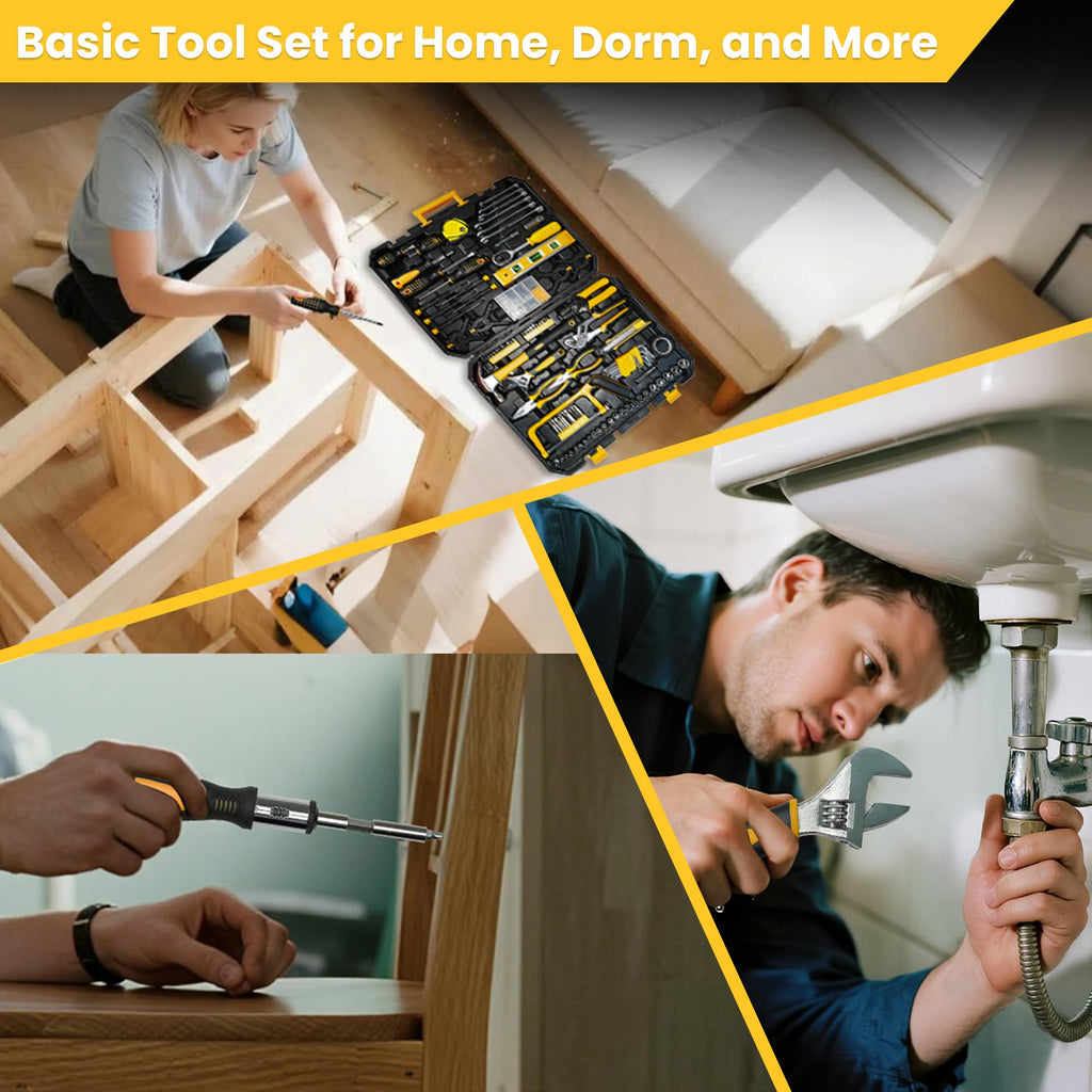 168-Piece Tool Set with Screwdrivers Ratchet Wrenches A235