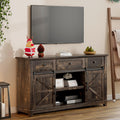 59" Dark Rustic Oak Farmhouse TV Stand with Storage Drawers T299145