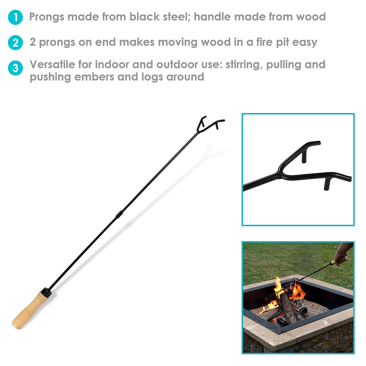 32-Inch Steel Fire Pit Poker Stick M751