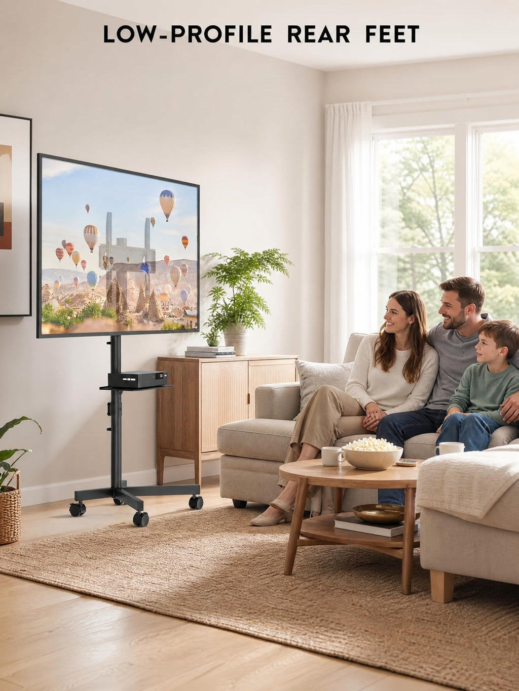 Black Rolling TV Stand for 23-65 Inch TVs Z627