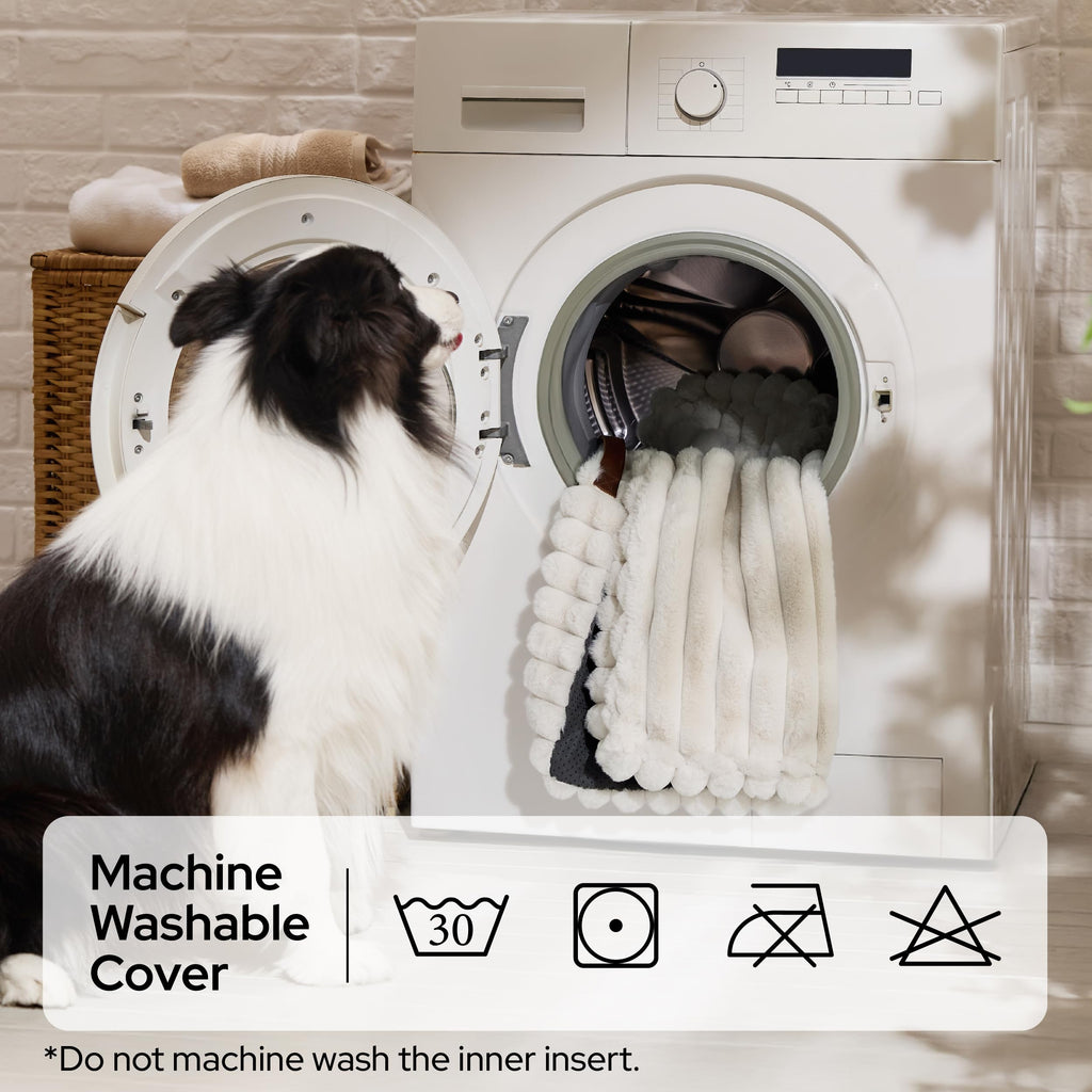 Cream Washable Dog Bed O392