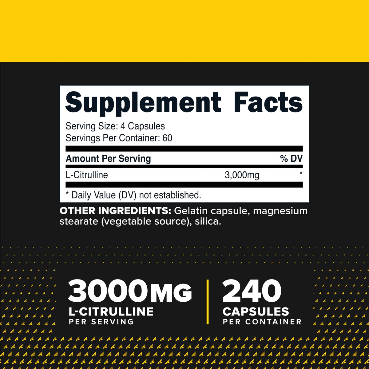 L-Citrulline 3000mg 240 Capsules U1069
