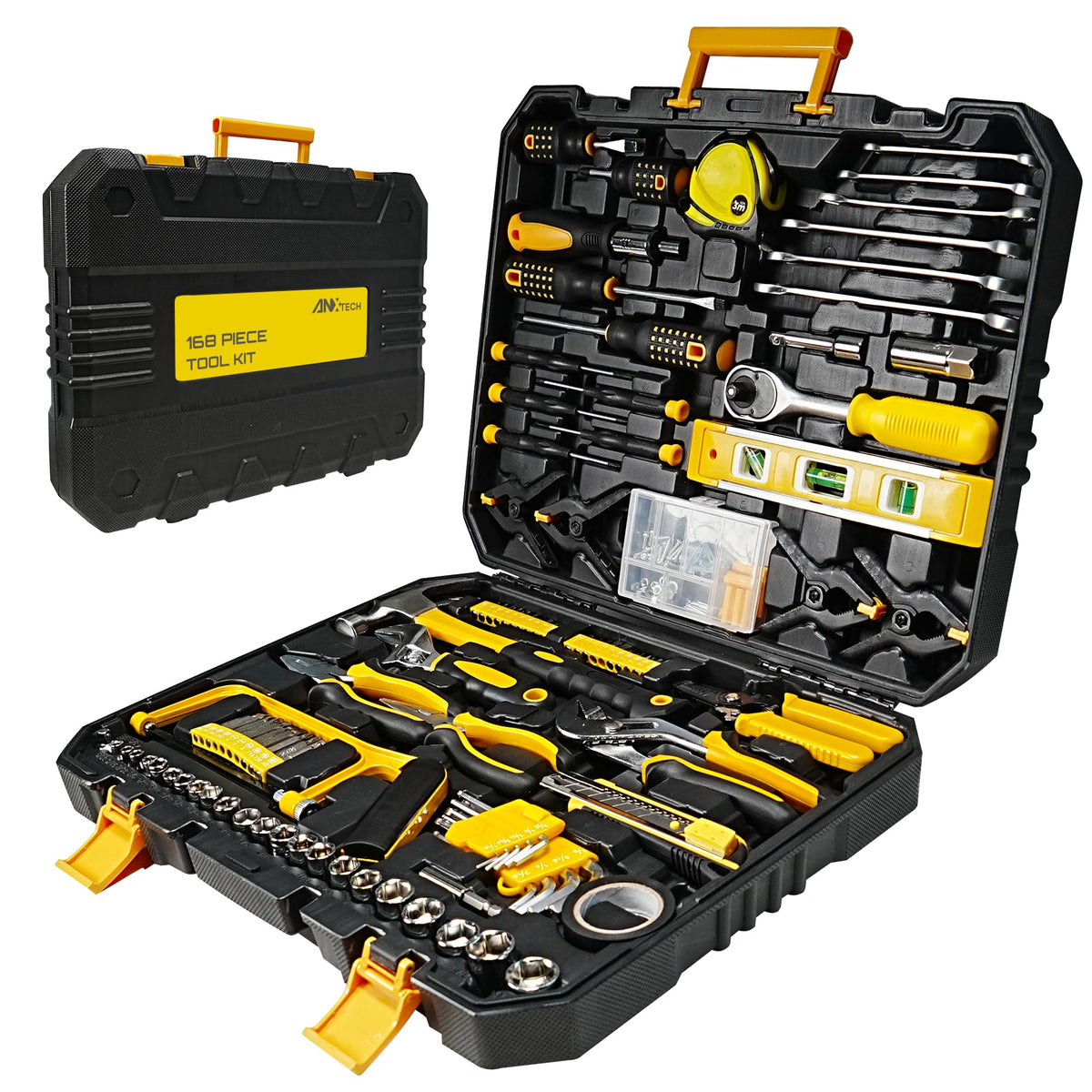 168-Piece Tool Set with Screwdrivers Ratchet Wrenches A235