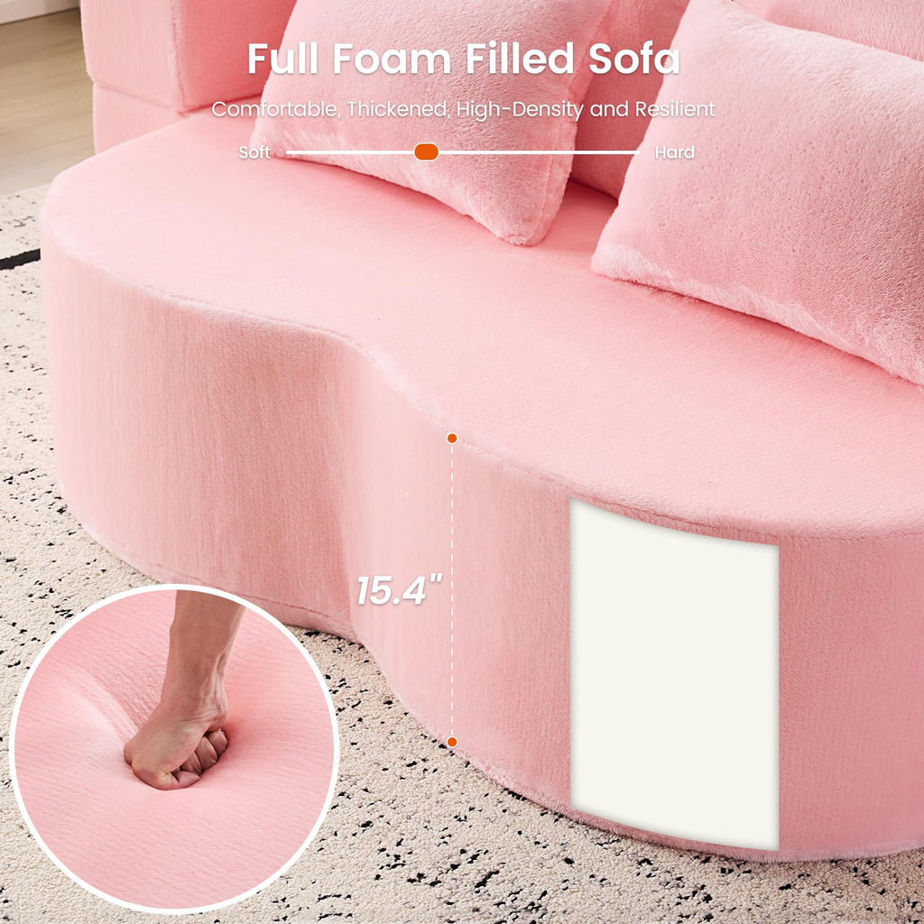 Pink Convertible Sofa Bed W952