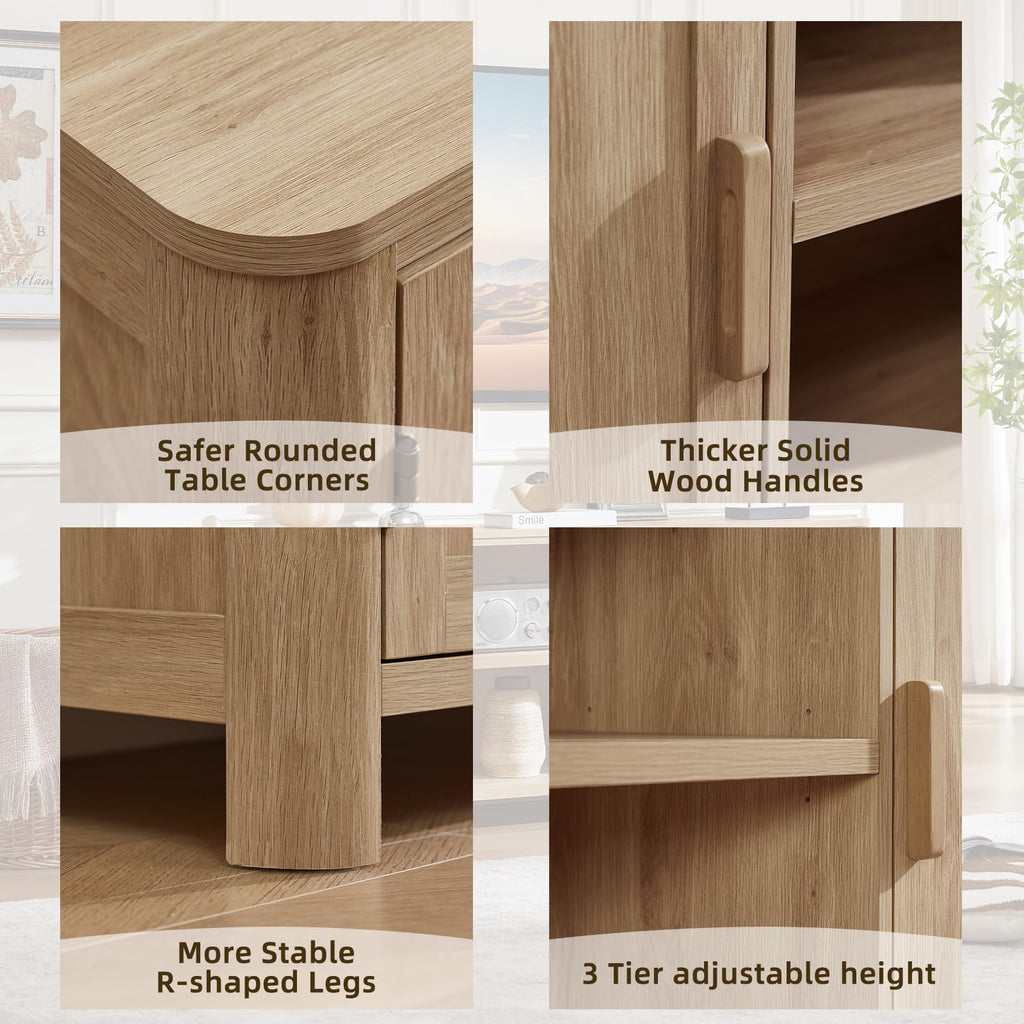 55" Natural Oak Tv Stand M215