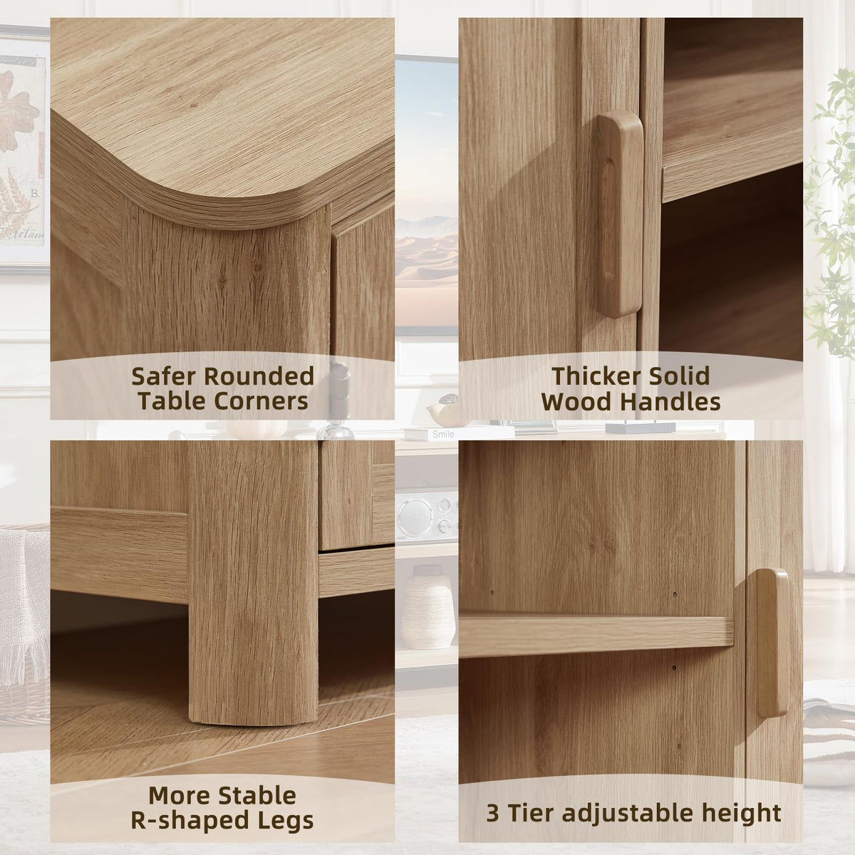 55" Natural Oak Tv Stand M215