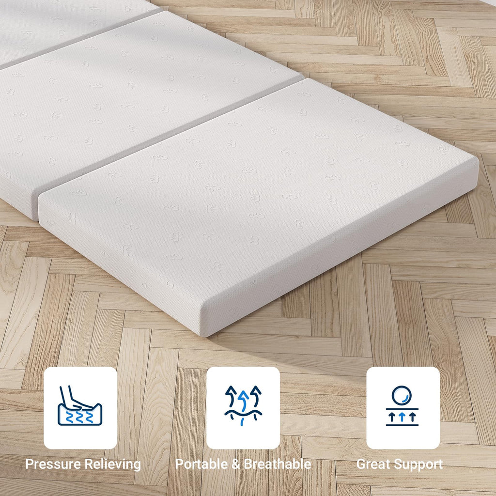 4 Inch Memory Foam Tri-fold Mattress Topper W8203
