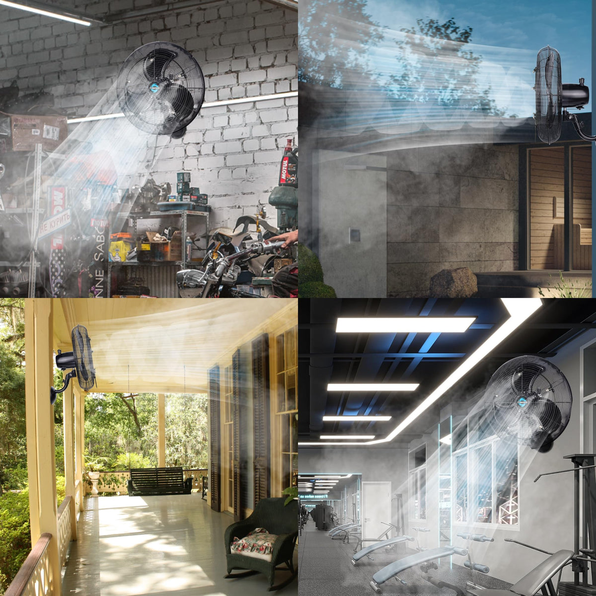 20 Inch Outdoor Wall Mount Fan with Misting Ring J54158