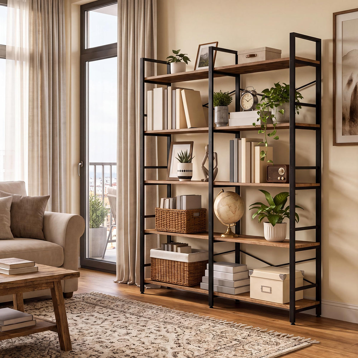 5 Tier Bookshelf with 10 Open Shelves Z368794