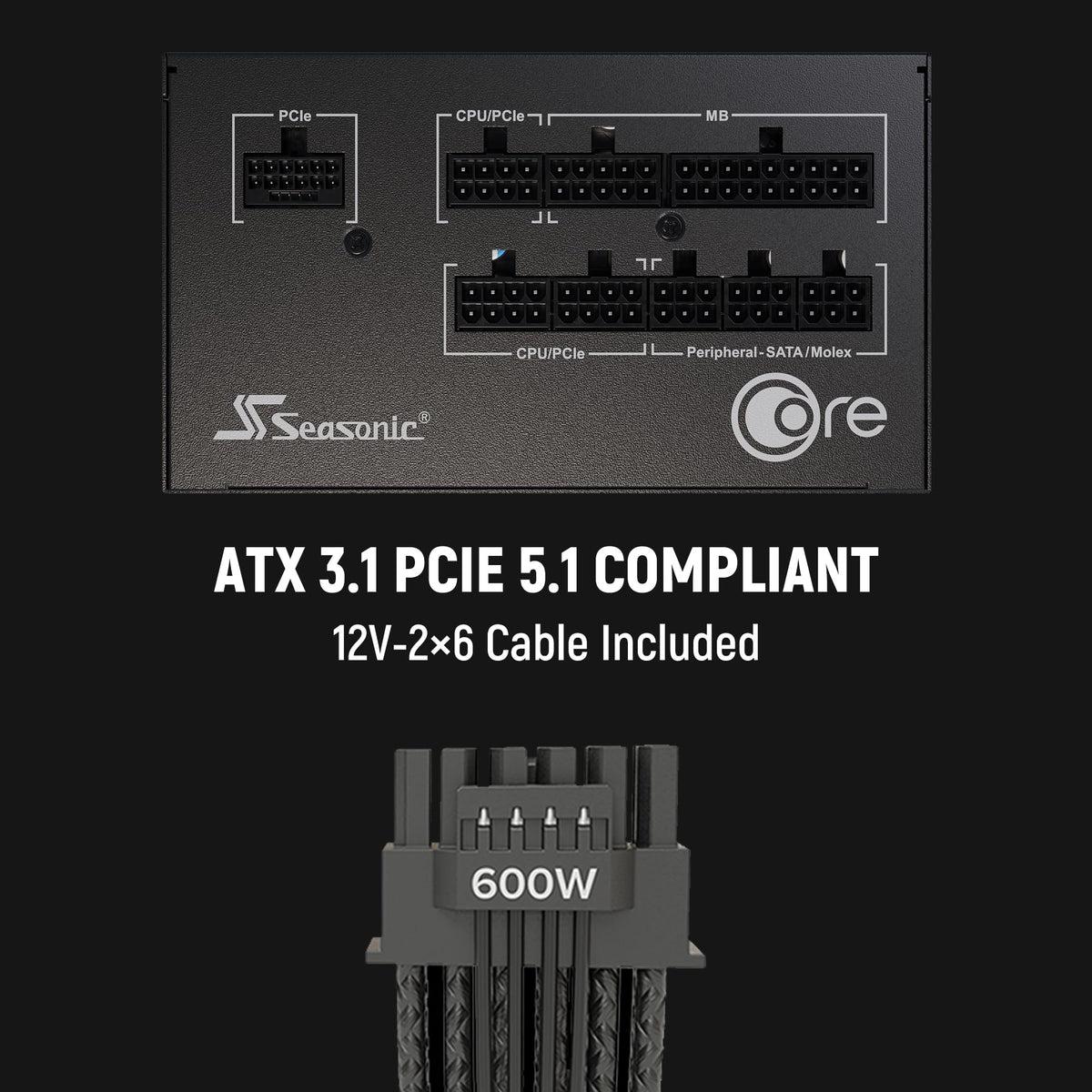 850W ATX 3.1 PCIe 5.1 Power Supply E4668