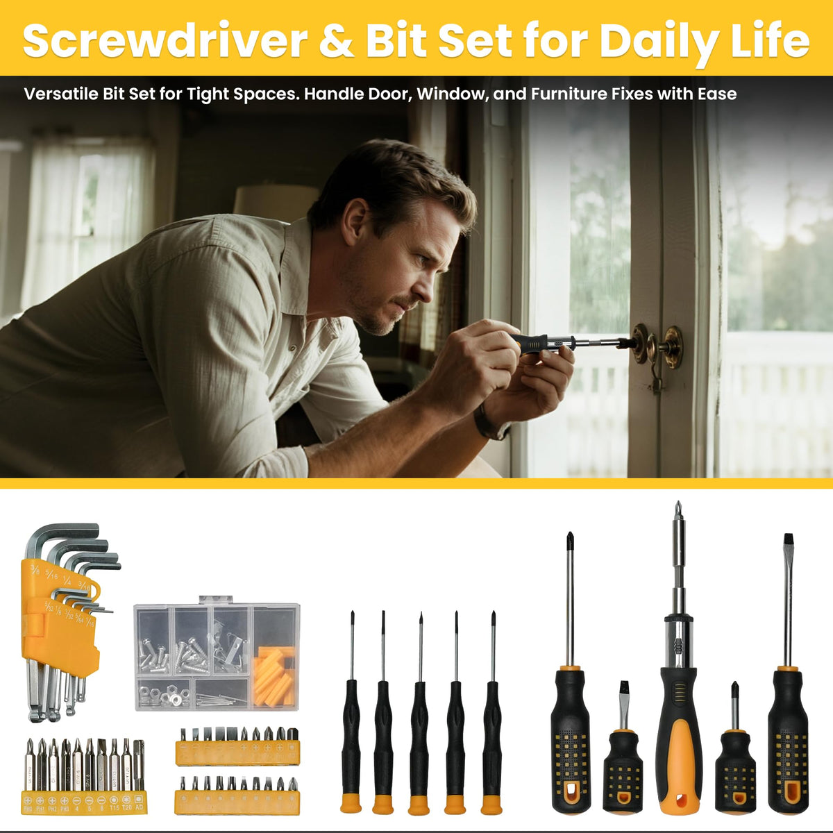 168-Piece Tool Set with Screwdrivers Ratchet Wrenches A235