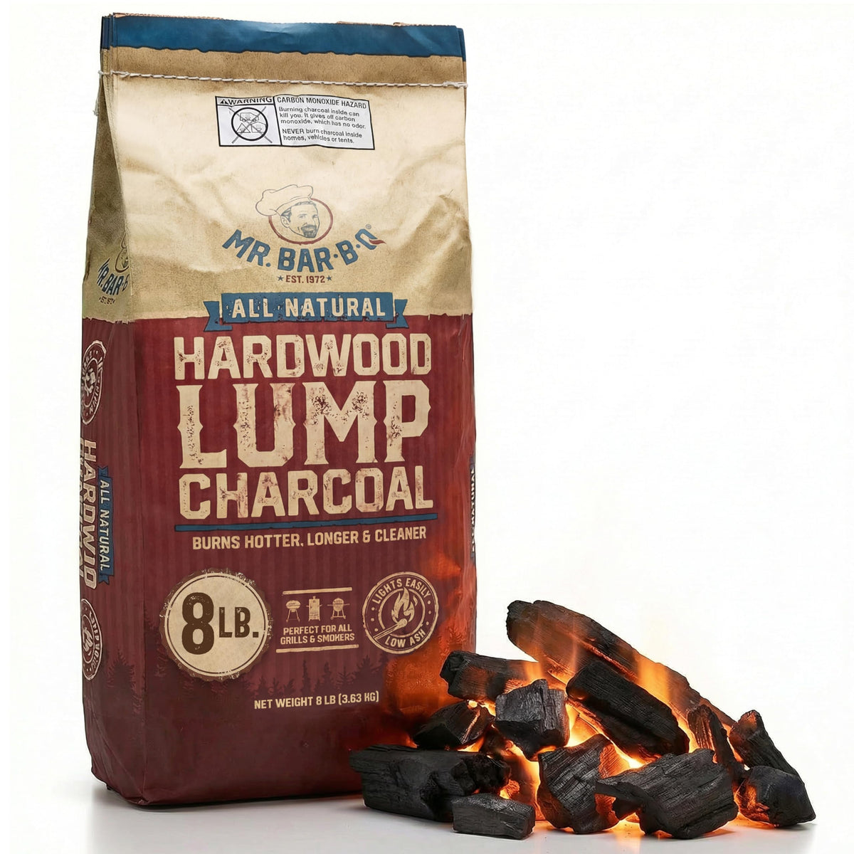 8 LB. All Natural Hardwood Lump Charcoal W7887