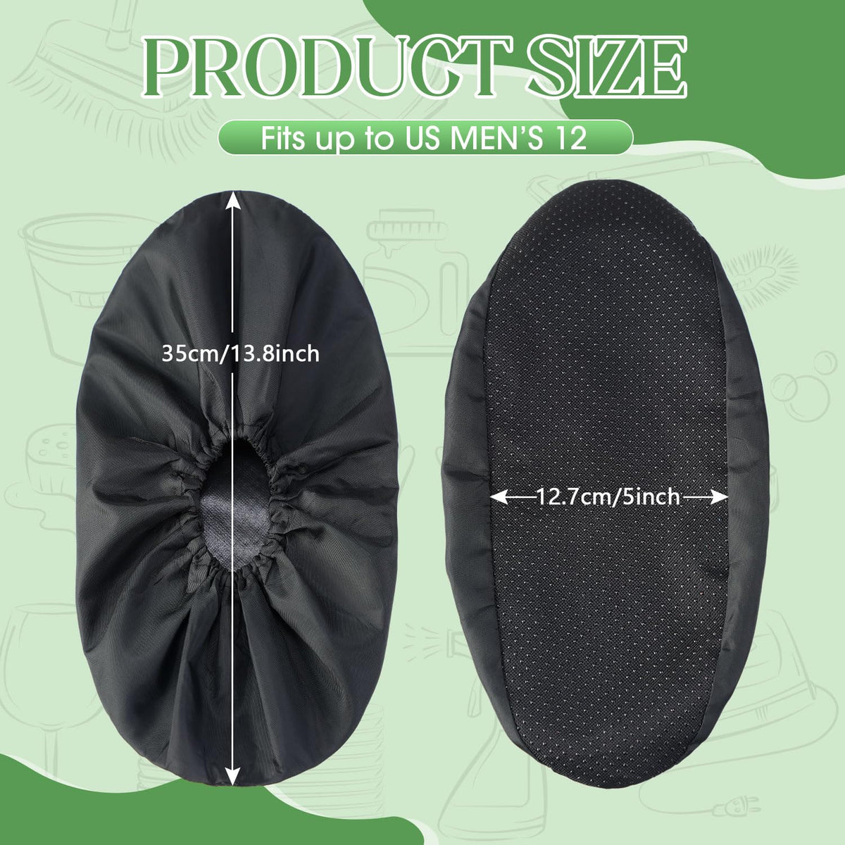 8 Pairs Reusable Waterproof Non Slip Shoe Covers X-Large T190
