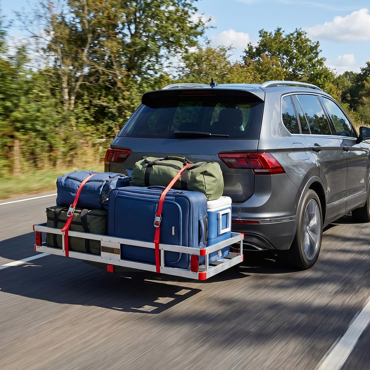 Aluminum Hitch Mount Cargo Carrier with 9" Side Rails, 500 lbs Capacity Z96489