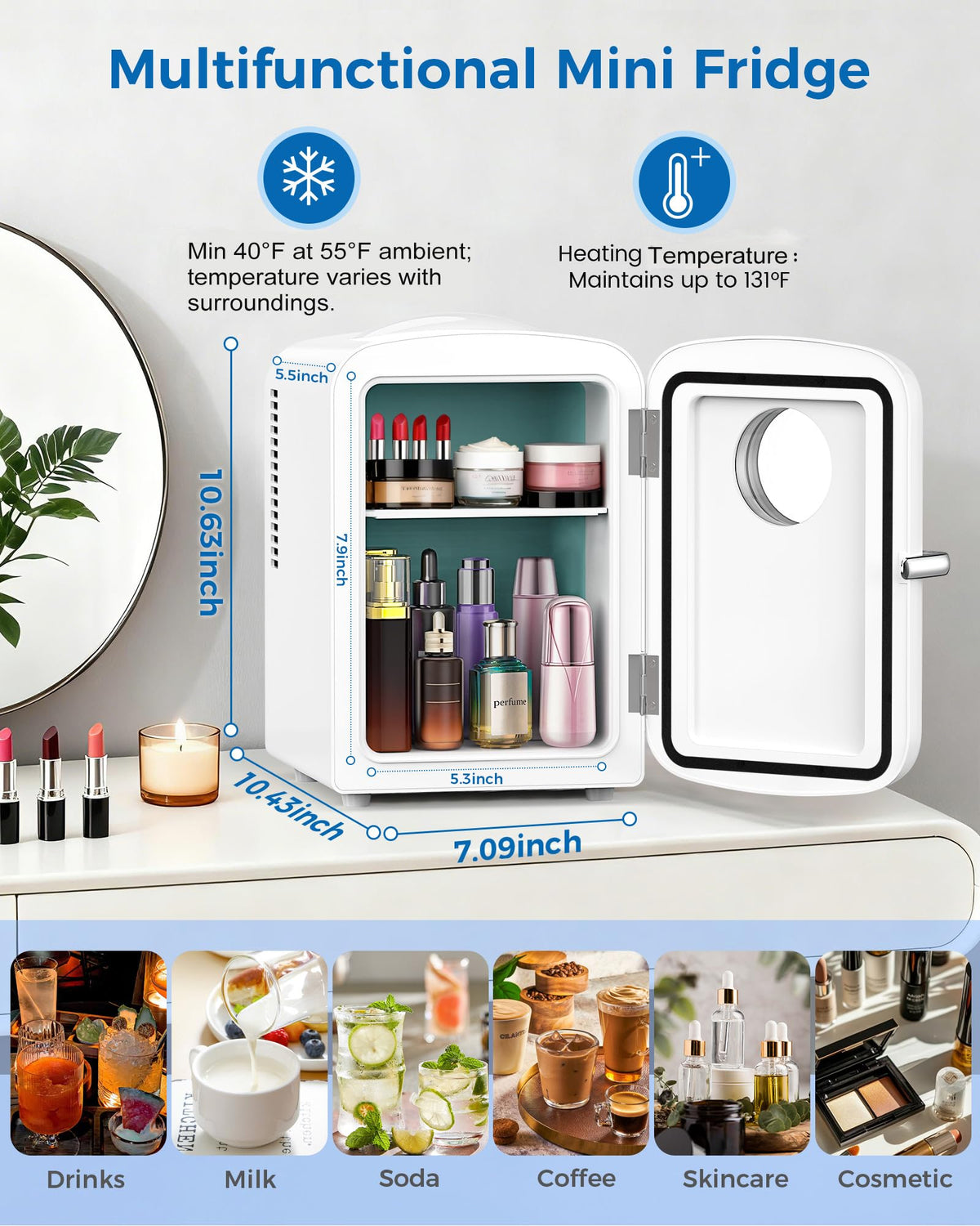 White Mini Fridge Z6607