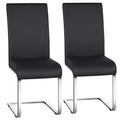 Dining Chairs Set of 2 High Back Black I7191