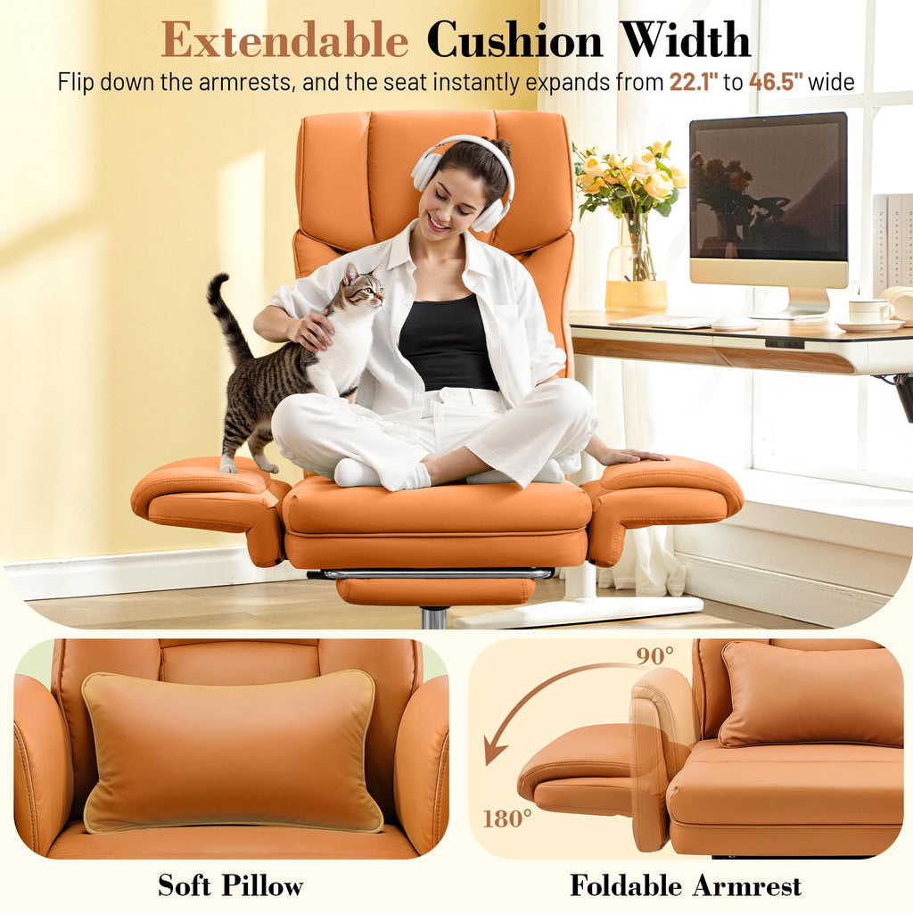 Brown Office Chair with Flip Armrests O5803