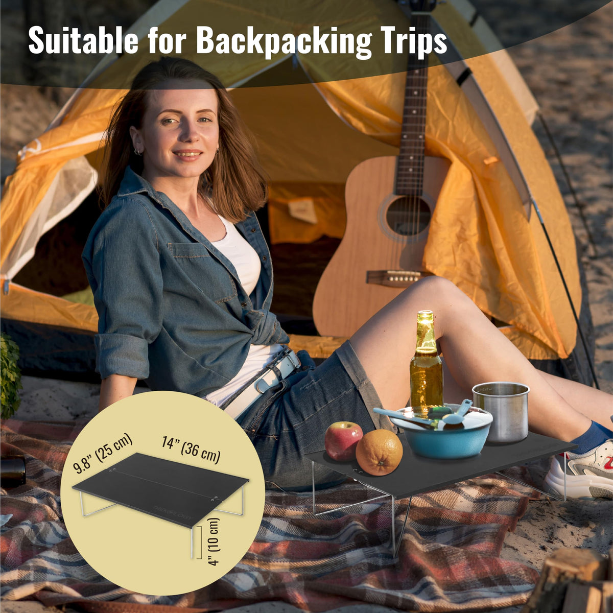 Compact Mini Camping Table Folding Black G22819