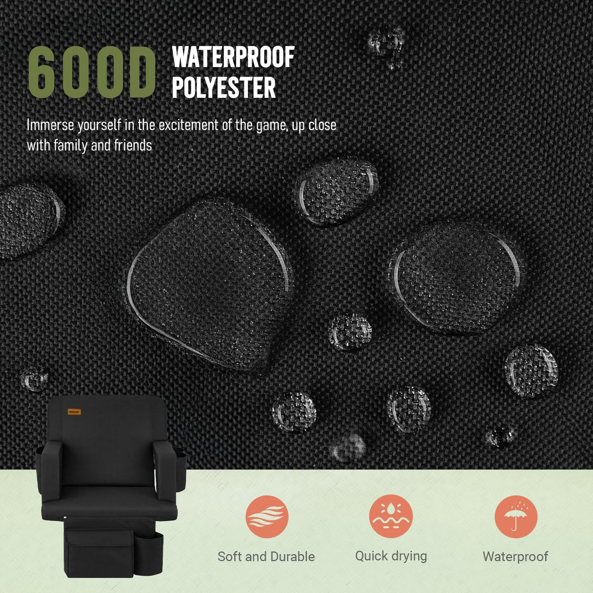 Stadium Seat with Back Support and Armrests U3373